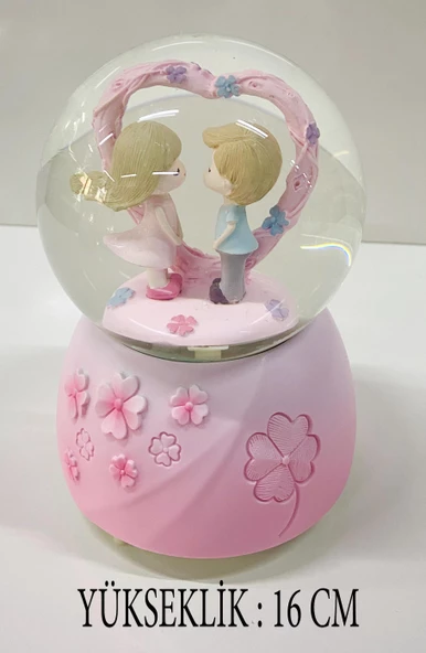 Dekoratif Kar Küresi Müzik Kutusu 16 CM - 2