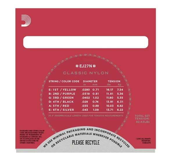 Daddario EJ27N Klasik Gitar Teli Seti - Resim 2
