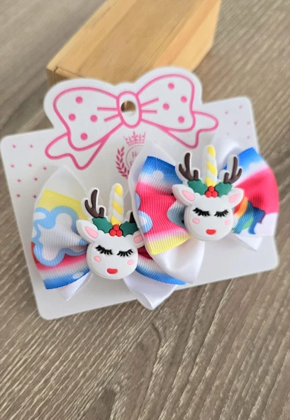 Unicorn Lastikli Kız Çocuk Toka 2li - 3