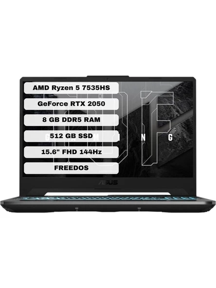 Asus TUF Gaming A15 FA506NF-HN004 AMD Ryzen 5 7535HS 8GB 512GB SSD RTX2050 Freedos 15.6" FHD Taşınabilir Bilgisayar CsrTech Çanta Hediye