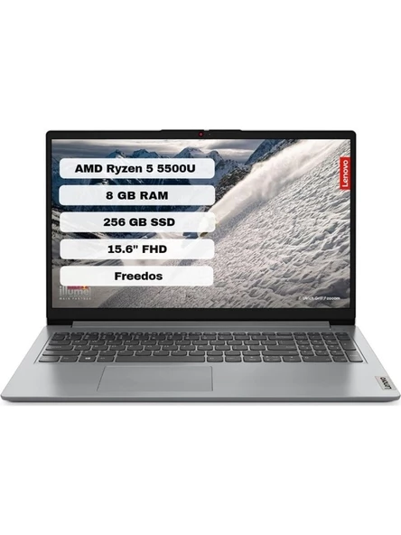 Lenovo Ideapad 1 15ALC7 82R40070TX Amd Ryzen 5 5500U 8gb 256GB SSD Freedos 15.6" Fhd Taşınabilir Bilgisayar CsrTech Çanta Hediye