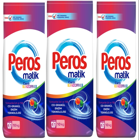 PEROS color toz çamaşır deterjanı 3 lü avataj paketi 30 kg