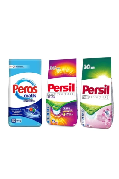 Peros Matik 10 Kg + Persil Color 10 Kg + Persil Gülün Büyüsü 10 Kg