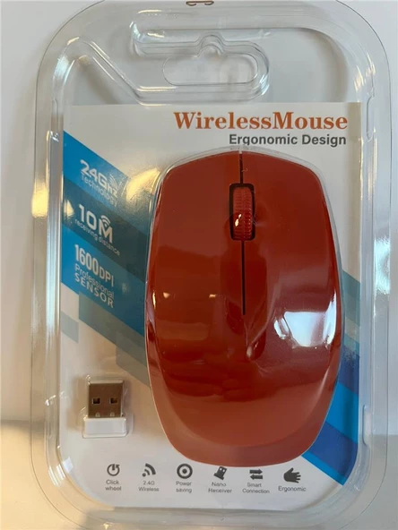 Elba Kırmızı 2.4Ghz Kablosuz Mouse