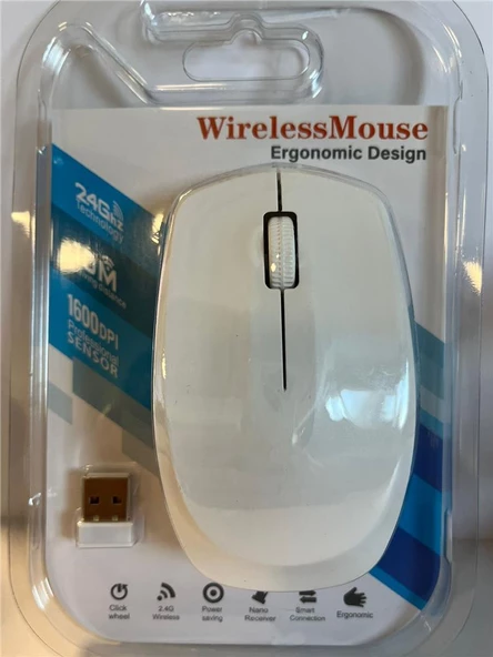Elba Beyaz 2.4 Ghz Kablosuz Mouse