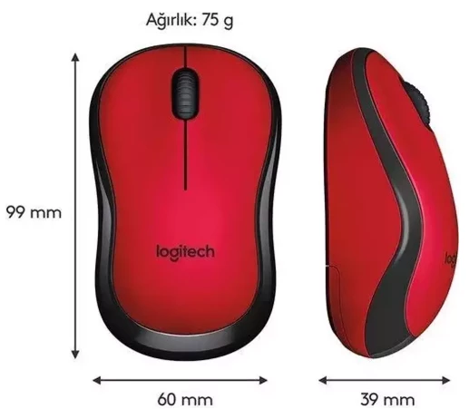 Logitech M220 910-004880 Kırmızı Sessiz Optik Kablosuz Mouse - 7