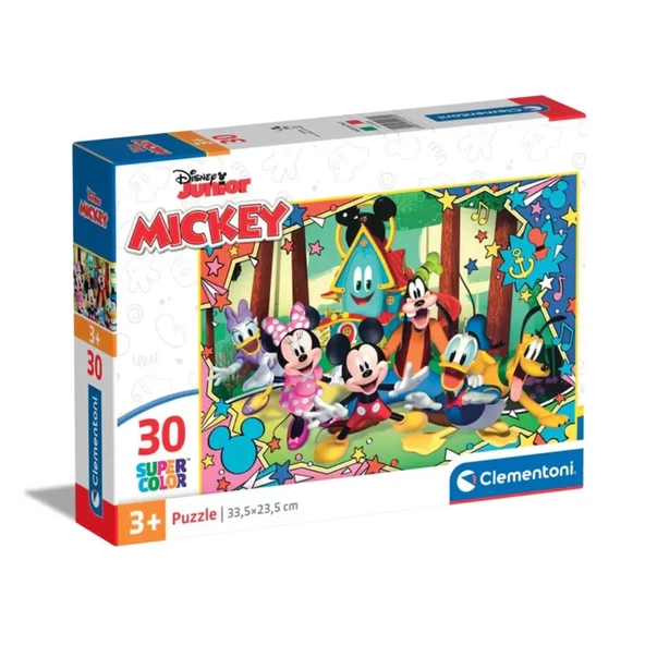 Clementoni Puzzle DISNEY JUNIOR MİCKEY PUZZLE 30 SUPER COLOR 33,5X23,5 CM YAP BOZ