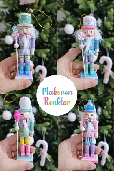Makaron Renkler Kurşun Askerler 4lü Yılbaşı Kurşun Asker Figürleri Yılbaşı Ağaç Süsleri Nutcracker Masa Süsleri 4lü - Resim 2