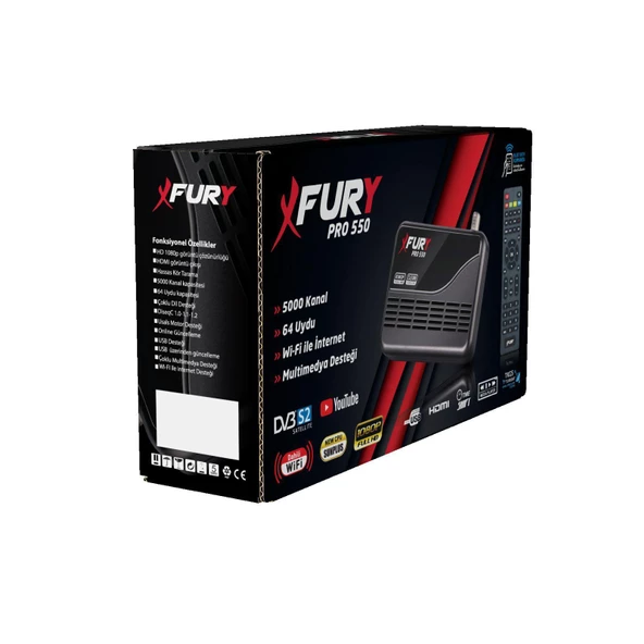 Fury TKGS'li Çanaklı-Çanaksız Wi-fi Dahil Full Hd Sınırsız Sineme Paketli Tak Kullan Uydu Alıcısı - 5