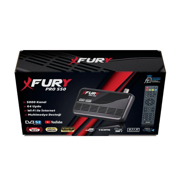 Fury TKGS'li Çanaklı-Çanaksız Wi-fi Dahil Full Hd Sınırsız Sineme Paketli Tak Kullan Uydu Alıcısı - 7