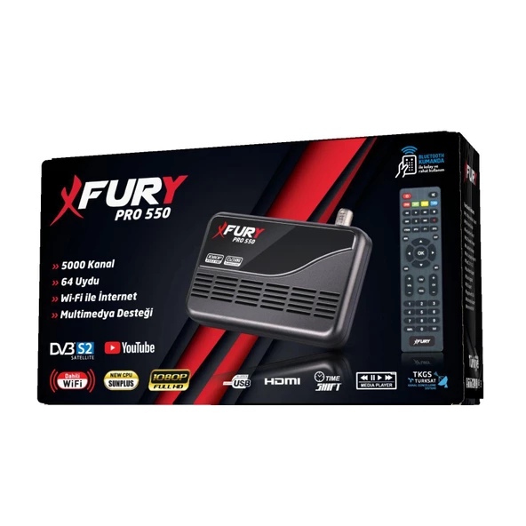 Fury TKGS'li Çanaklı-Çanaksız Wi-fi Dahil Full Hd Sınırsız Sineme Paketli Tak Kullan Uydu Alıcısı - 3
