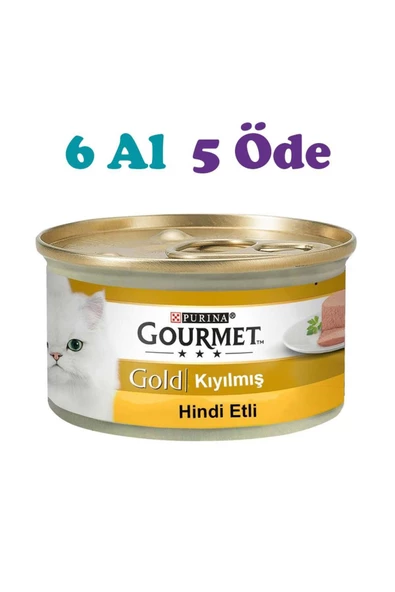 Kıyılmış Hindili Kedi Konservesi 85g (6 Al 5 Öde)