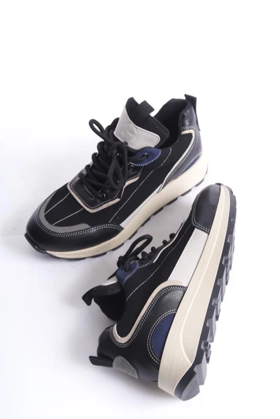 Sersp Siyah Lacivert Sneaker Günlük Hafif Spor Ayakkabı - 2