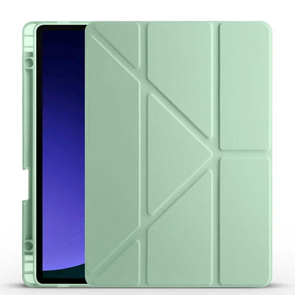 Galaxy Tab S10 Kılıf Zore Tri Folding Kalem Bölmeli Standlı Kılıf - Resim 7