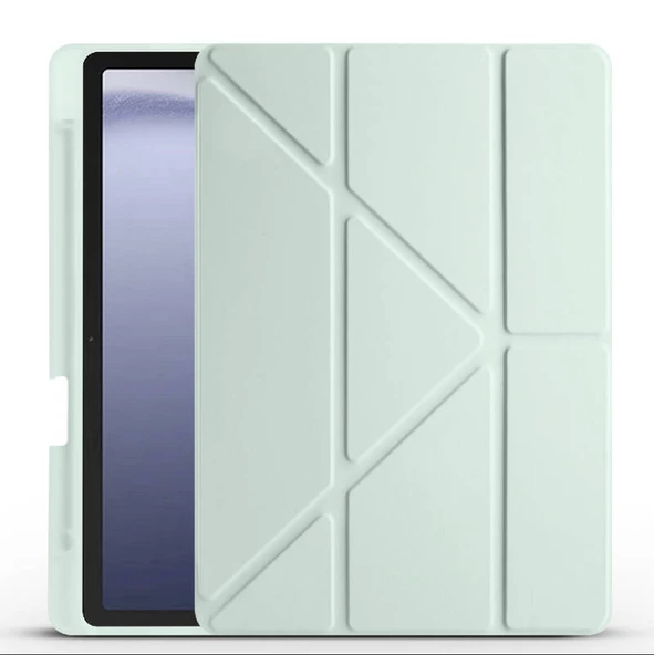 Galaxy Tab S10 Kılıf Zore Tri Folding Kalem Bölmeli Standlı Kılıf - Resim 10