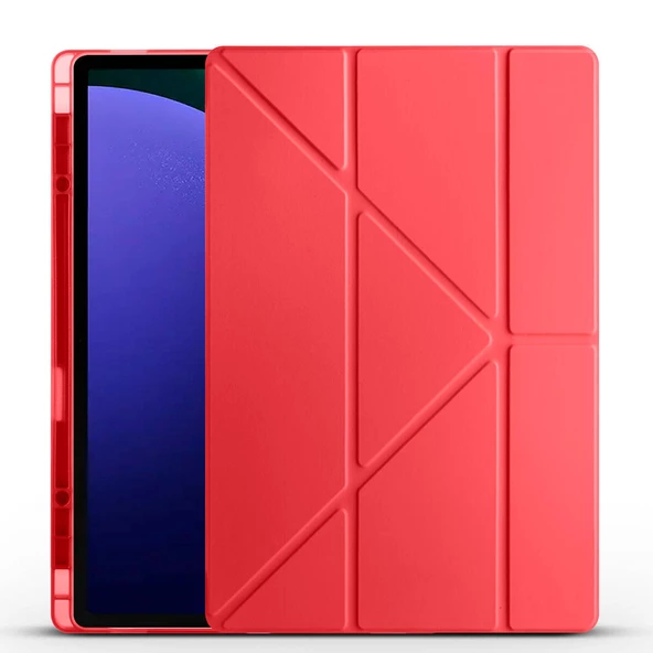Galaxy Tab S10 Ultra Kılıf Zore Tri Folding Kalem Bölmeli Standlı Kılıf - 4