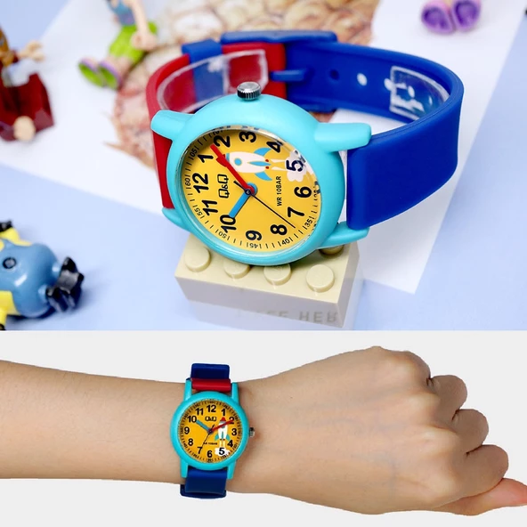 Q&Q VS49J009Y Renkli Roket Desenli Su Geçirmez Rakamlı Erkek Çocuk Kol Saati - 4
