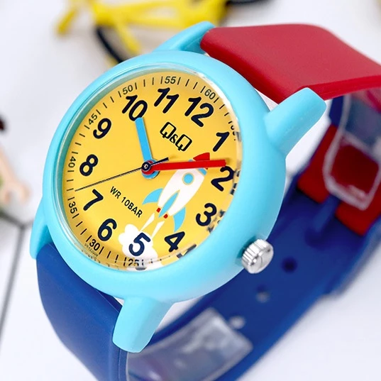 Q&Q VS49J009Y Renkli Roket Desenli Su Geçirmez Rakamlı Erkek Çocuk Kol Saati - 5