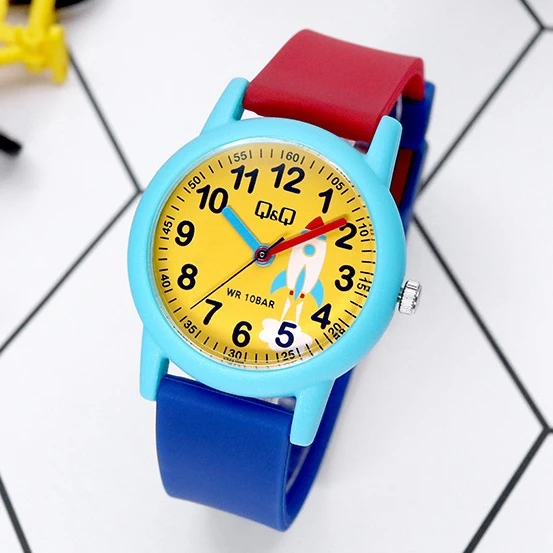 Q&Q VS49J009Y Renkli Roket Desenli Su Geçirmez Rakamlı Erkek Çocuk Kol Saati - 2