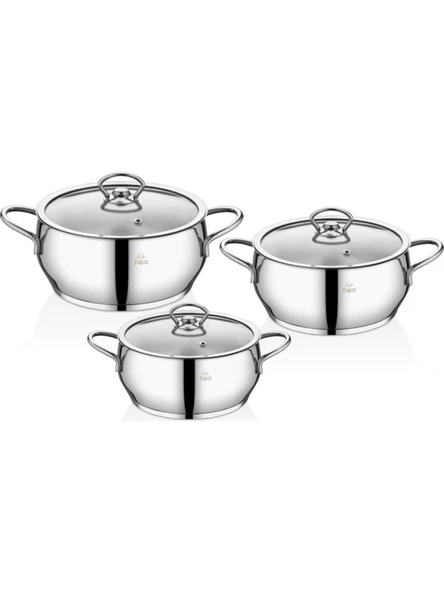 FALEZ Dolunay 6 Parça Çelik Güveç Midi Set
