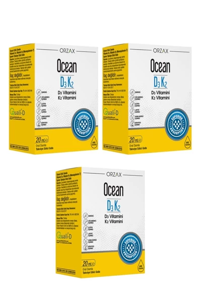 Ocean D3K2 20 ml Damla x 3 Adet