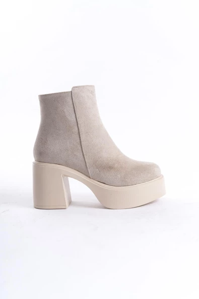 Hancez Ten Süet Yüksek Kalın Platform Topuklu Bot - 4