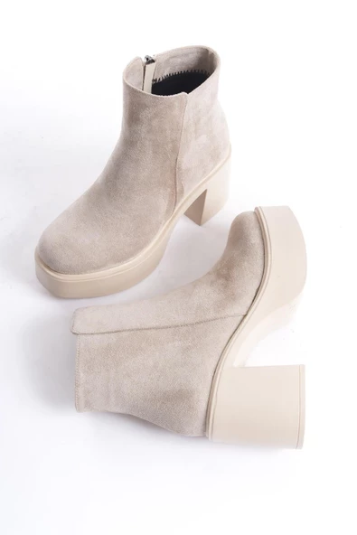 Hancez Ten Süet Yüksek Kalın Platform Topuklu Bot - 2