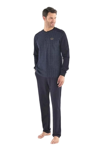 Mod Collection Pamuklu Uzun Kol Kışlık Erkek Pijama Takım - 4