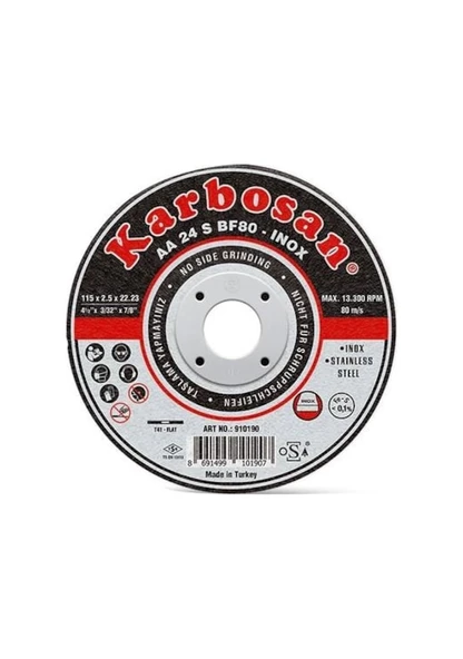 115X1 INOX DÜZ THINLINE KESİCİ KARBOSAN (910380) 1 adet - 2