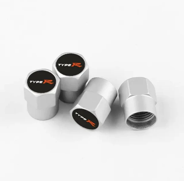 HONDA TYPER LOGOLU 4 ADET ALÜMİNYUM SİBOP KAPAK (GÜMÜŞ) ürün görseli