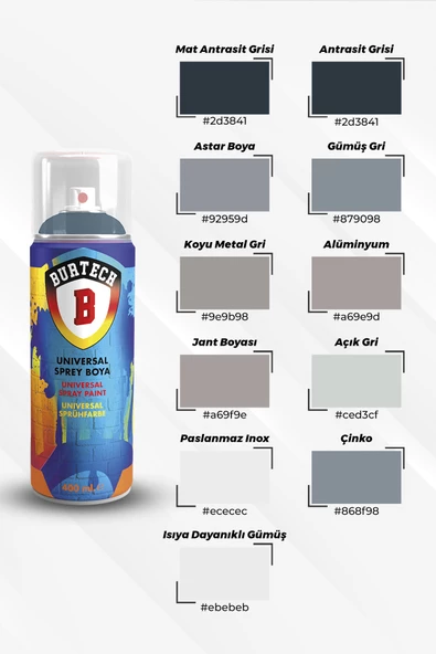 Universal Mat Antrasit Gri Sprey Boya - Resim 2