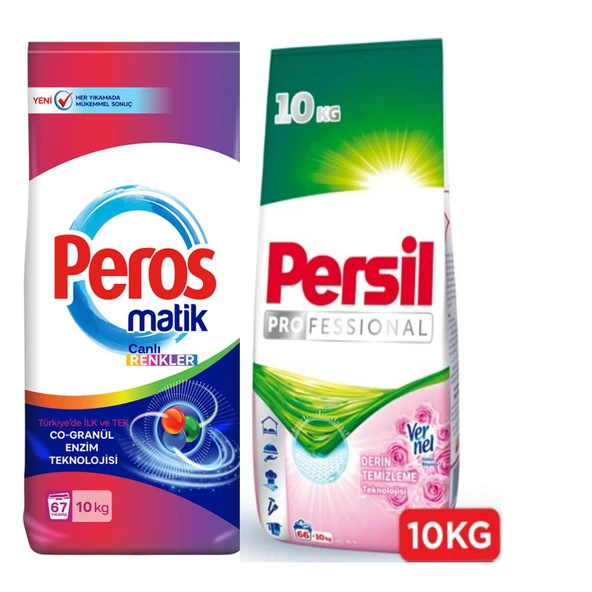 Peros Canlı Renkler 10 kg + Persil Gülün Büyüsü 10 kg