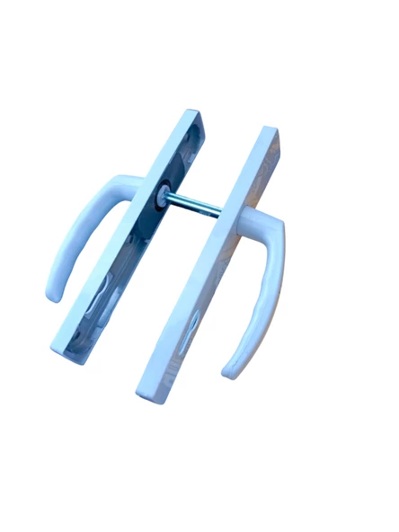 PLASTİK YAYLI YALE KAPI KOLU (BEYAZ) - 2