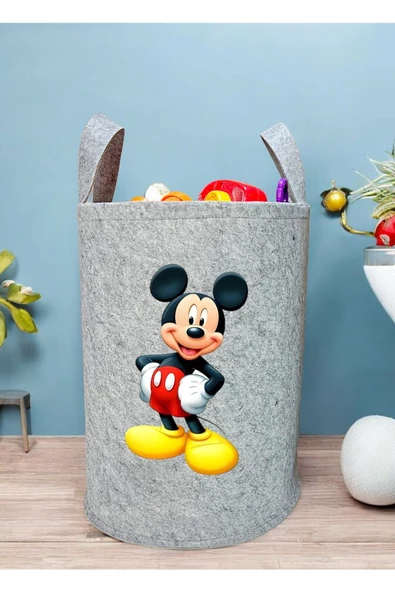 Unisex Mickey Mouse Bebek Çocuk Odası Düzenleyici Saklama Kutusu Oyuncak Kirli Sepeti 50X40 CM