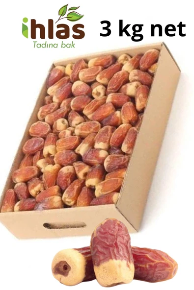 İhlas Medine Hurması Sugai Lüks Diyete Uygun/Doğal/Glikoz Ve İlave Şeker İçermez 3 Kg koli