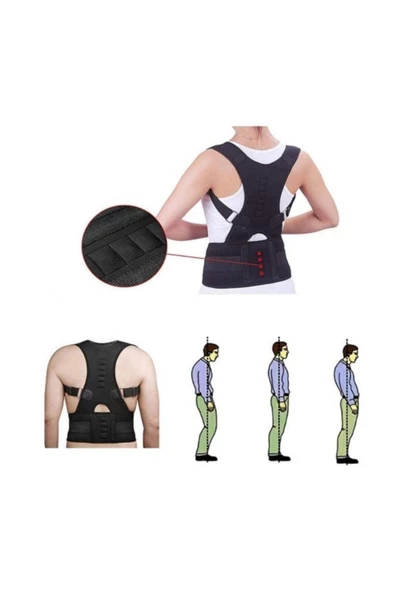 Dik Duruş Mıknatıslı Manyetik Kamburluk Önleyici Unisex Kifoz Skolyoz Sırt Bel Ağrısı Medikal Korse - Resim 3