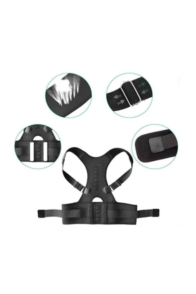 Dik Durmak Için Mıknatıslı Kamburluk Önleyici Sırt Bel Ağrısı Manyetik Kifoz Skolyoz Medikal Korse - Resim 4