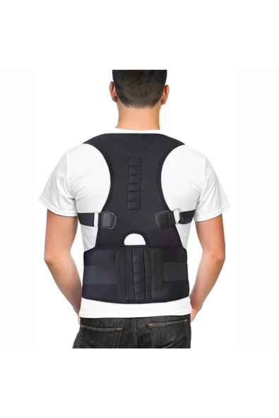 Unisex Siyah Ayarlanabilir Posturex Manyetik Korse Dik Duruş Korsesi - Resim 6