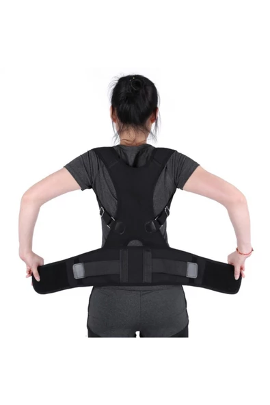 Kamburluk Önleyici Manyetik Spor Dik Duruş Korsesi Bel Omuz Sırt Kemeri Aparatı - Resim 5