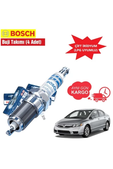Bosch Honda Civic Fd6 1.6 Bosch Çift Iridyum Buji Takımı 2006-2012 Uyumlu 4 Adet ürün görseli