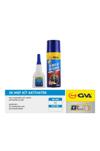 GVA-9915400 Hızlı Yapıştırıcı japon yapıştırıcısı  Kit Japon Aktivatör 2k Mdf 200 ml