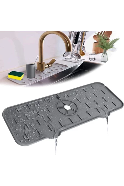 Pratik Su Tutucu Musluk Matı Mutfak Banyo Koruyucu Musluk Su Sıçrama Önleyici Lavabo Musluk Matı - 4