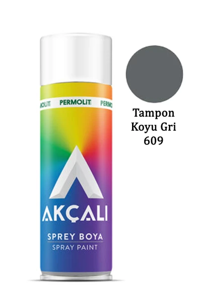 Akçalı Sprey Boya 609 Tampon Koyu Gri 400ml