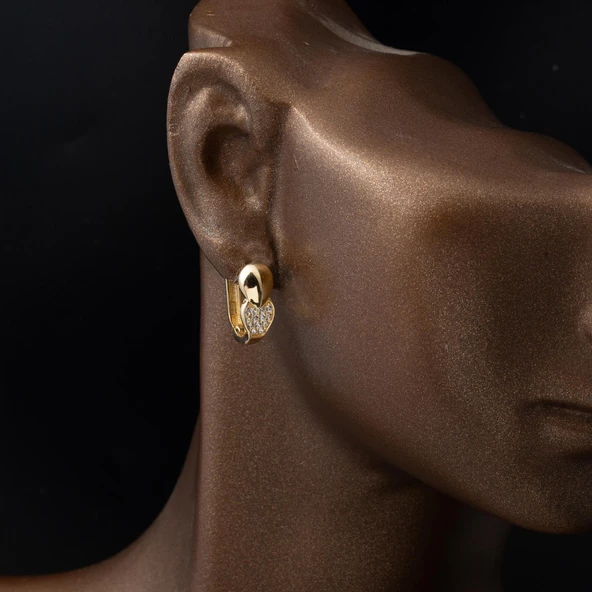 Sarı Altın Bayan Küpe - 2