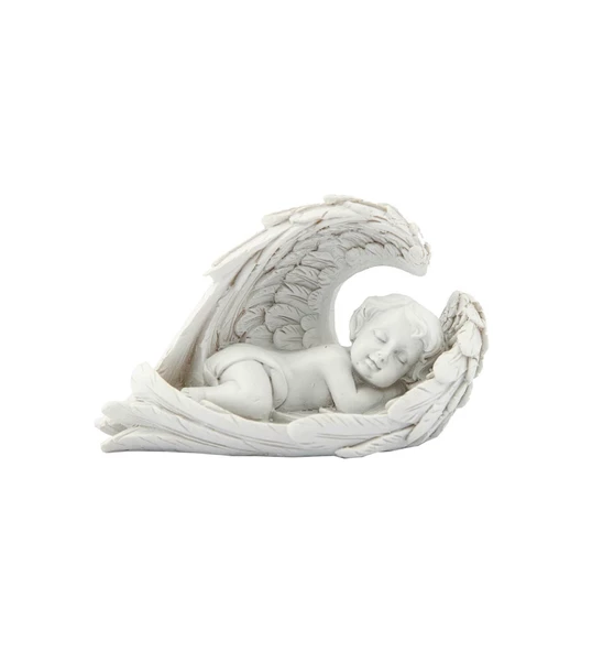 Uyuyan Kanatlı  Melek Biblo  10cm Polyester