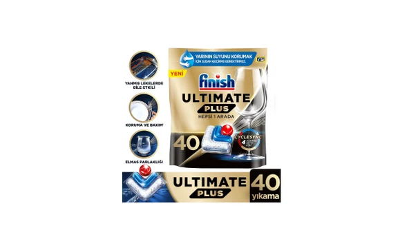 Finish Ultimate Plus Hepsi Bir Arada 40 Tablet Bulaşık Makinesi Kapsülü