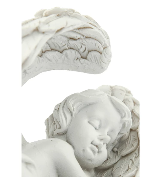 Uyuyan Kanatlı  Melek Biblo  10cm Polyester - 2