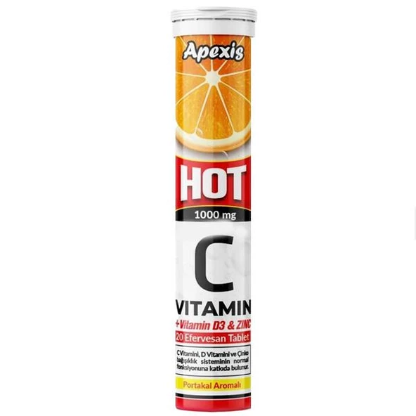 Apexis Vitamin C+ Çinko Hot Efervesan Tablet 20'li