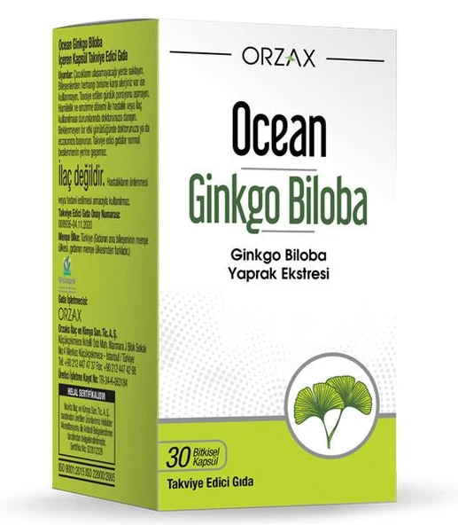 Orzax Ocean Ginkgo Biloba Ekstresi 30 Kapsül