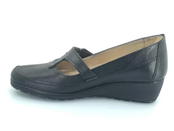 Berfilla Dr.Tavsiyeli İçi %100 Deri Anne Kadın Babet Ayakkabı - Resim 4